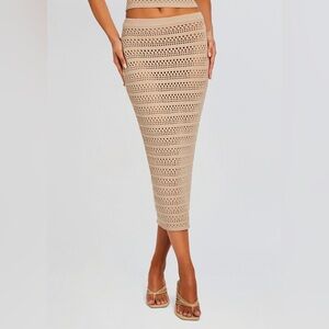 SER.O.YA SEROYA marjorie crochet knit midi skirt xs oxford
